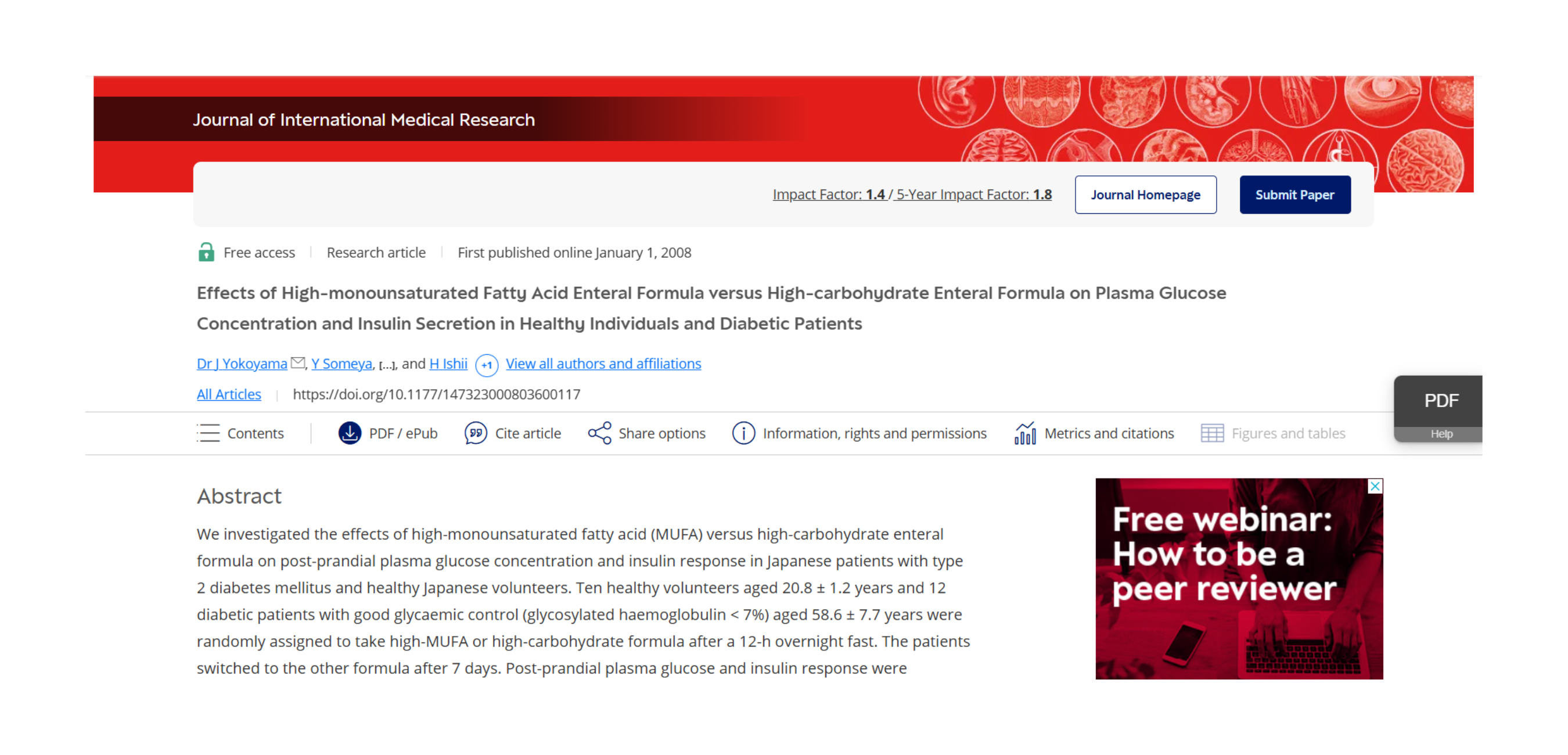 Effects of high-monounsaturated fatty acid enteral formula versus high-carbohydrate enteral formula on plasma glucose concentration and insulin secretion